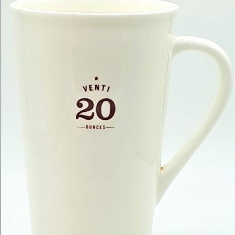 Starbucks Venti 20oz Handle Coffee or Tea Mug White Classic Deisgn 2010